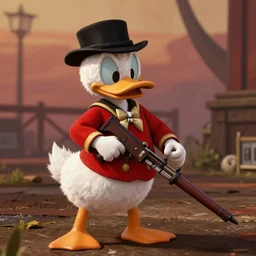 film still of donald duck in red dead redemption 2 ( 2 0 1 8 video game )