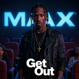 Travis Scott in Get Out (2017), alternate angle, imax, 4K, cinematic, volumetric