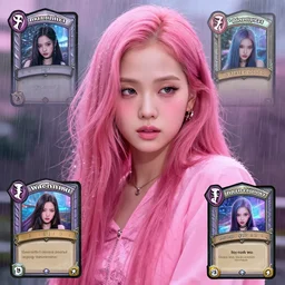 “ a portrait of jisoo blackpink, rainy background, pink bright art masterpiece artstation. 8 k, sharp high quality artwork in style of jose daniel cabrera pena and greg rutkowski, concept art by tooth wu, hearthstone card game artwork. ”