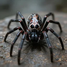 very scary face in spider