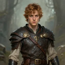 dylan minnette portrait as a dnd character fantasy art.