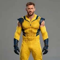 Tom Hardy in yellow wolverine suit Digital art 4K quality