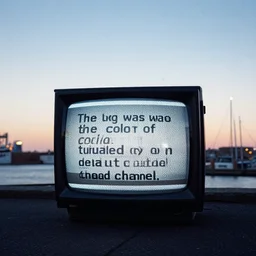the sky above the port was the color of television, tuned to a dead channel.