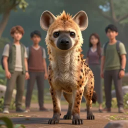 a beautiful fullbody portrait of a cute anime male brown hyena. character design by cory loftis, fenghua zhong, ryohei hase, ismail inceoglu and ruan jia. artstation, volumetric light, detailed, photorealistic, fantasy, rendered in octane