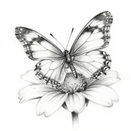 milt kahl sketch of butterfly on a flower