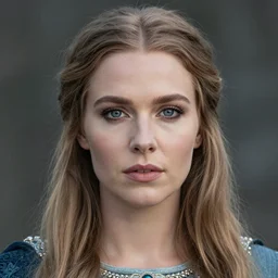 portrait head shot photo of a real-life beautiful nordic queen, highly detailed