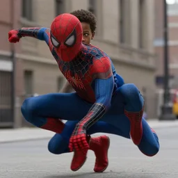 film still of 2 0 year old donald glover as miles morales in spider - man movie, 8 k, fight shot
