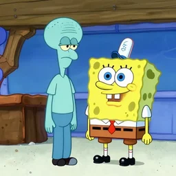 squidward wearing pants, spongebob