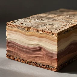 layers of the earth's crust, cut - away view