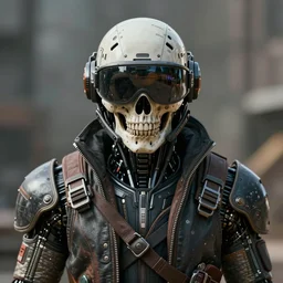 synthwave front symmetric view digital portrait biopunk space pirate, biomechanical legendary thief, epic apex legends concept, retro futuristic skull vr helmet prototype, mad max, beksinski mohrbacher shirow, sharp focus, realistic scifi masterpiece, cinematic natural light, highly intricate details, 8 k, hdr, octane render
