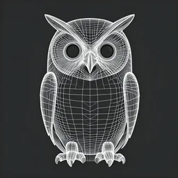 geometric wireframe owl digital art symmetrical