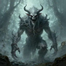 a terrifying new monster from folklore, ethereal fantasy art by greg rutkowski
