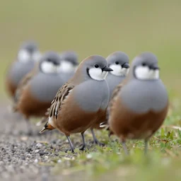 a row of fat bearded reedlings