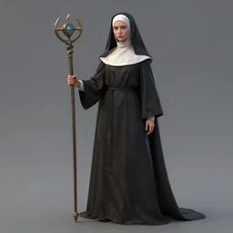high fantasy nun designed by Greg rutkowski, concept art, fantasy, 4k, CG render