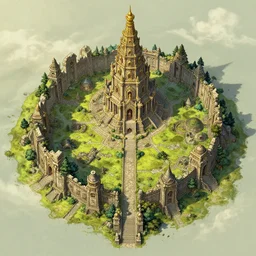 full - color fantasy floor plan map of a ruined temple, by greg rutkowski and james gurney, trending on artstation