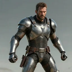 cinematic artwork of lee everett from the walking dead in armor fighting in battle by greg rutowski, 4 k, sun rays, masterpiece