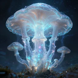 yggdrasil, sprirtual awakening, astral, chakra, giant mycelium fungus, translucent, bio luminescent, plasma, energy flow. highly detailed, excellent composition