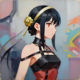greg manchess portrait painting of yorha no. 2 type b as overwatch character, medium shot, asymmetrical, profile picture, organic painting, sunny day, matte painting, bold shapes, hard edges, street art, trending on artstation, by huang guangjian and gil elvgren and sachin teng