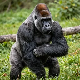 a gorilla giving a piggyback to another gorilla