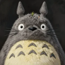 portrait of real life totoro, hyperrealistic, very detailed fur, sharp focus, fine lines, fine art, detailed painting by mark arian, artgerm, bastien lecouffe - deharme