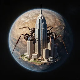 gigantic ant's building on exoplanet