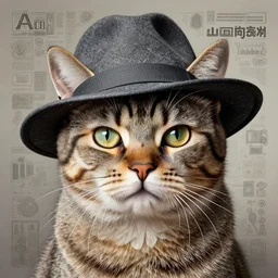 a cat wearing a hat, by artgerm and greg rutkowski, artstation, deviantart, artspace, artspan, artslant, etsy, pixiv, artfol, behance, instagram, artbox, artube, artstar, artsy, minted, beeple, artgerm, hyperrealism, intricate 4 k