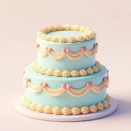 3 d render of a pastel baroque cake