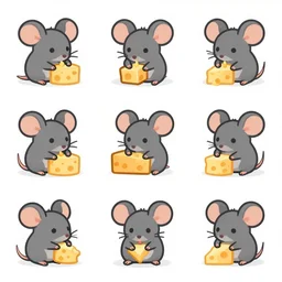 an iconset of mice eating cheese