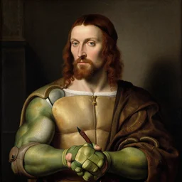 renaissance portrait painting of leonardo from TMNT