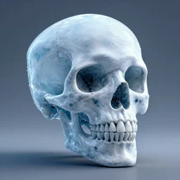 ice skull by beeple, octane render, trending on artstation