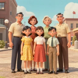family photo in 1960s Detroit, still from a Disney & Pixar cgi film, 2016 cinematography