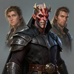 portrait of a dungeons and dragons half demon who looks like darth maul, rossdraws, ilvya kuvshinov, highly detailed illustration, pixar, maya, engine, artstation