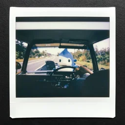 1 9 5 0 s polaroid photo of a diglett driving a car