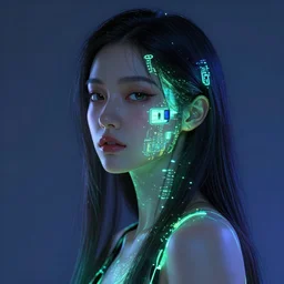glowwave girl portrait, hyper detailed, 3 / 4 shot, digital art, trending in artstation, cinematic lighting, studio quality, smooth render, unreal engine 5 rendered, octane rendered, art style by klimt and nixeu and ian sprigger and wlop and krenz cushart, none crop, full face