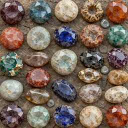 high quality 4 k colourful texture of gemstones, beautiful aged and rustic finish, blender design assets, 3 d, photo - realostic, high poly, 3 0 0 dpi, 8 k render, ue marketplace, unreal engine 5, volumetric lighting, realistic shadows,