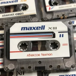 detailed photograph of 1 9 9 0's era'maxell xl ii'brand cassette tapes