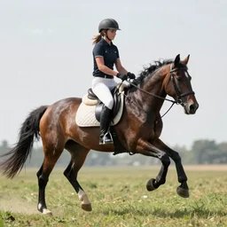 A horse riding a human being