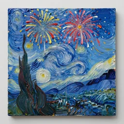 oil paint impasto relief, austrian blue mountain with fireworks, multi layered thick brush marks, some splattered paint, in the style of van gogh and redon
