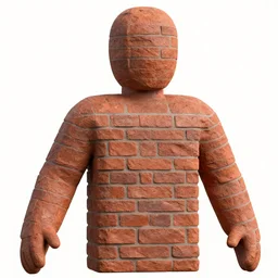 3d model of a person with brick texture, unreal engine