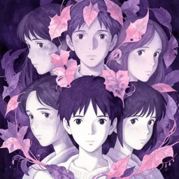 portrait, nightmare anomalies, leaves with arowana by miyazaki, violet and pink and white palette, illustration, kenneth blom, mental alchemy, james jean, pablo amaringo, naudline pierre, contemporary art, hyper detailed