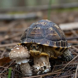 a mushroom with a turtle shell