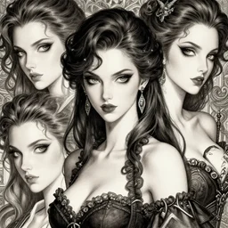 a portrait of a lawful evil alignment personified as an absurdly beautiful, graceful, elegant, sophisticated, evil young perky sensual french girl, an ultrafine hyperdetailed illustration by kim jung gi, irakli nadar, detailed faces, intricate linework, octopath traveler, final fantasy, unreal engine 5 highly rendered, global illumination, radiant light, detailed and intricate environment