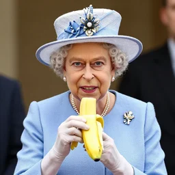 queen of england elizabeth as a banana.