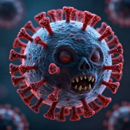 close up of a deadly virus hyper realistic cinematic lighting