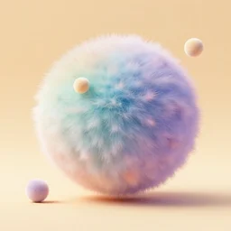 postminimalism 3 d octane render, pastels soft spiky hair spheres, cute, soft, warm