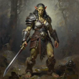 full body female orc warrior, menacing chiseled face. a 2 4. germ. high detail scene. beksinski. mark maggiori. epic ultrarealism. oil on canvas