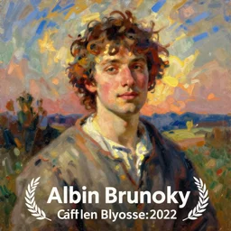 scene with character in a landscape. painting by albin brunovsky