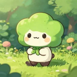 cute plant chibi in the garden, studio ghibli, digital painting, trending on artstation
