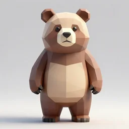 low poly render, bear