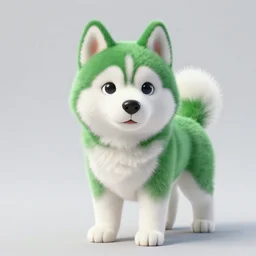 green and white husky furry, anthropomorph